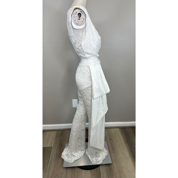 Michael Costello Collection Lilly Sleeveless Lace Jumpsuit Size US2 $980 - Picture 9 of 11